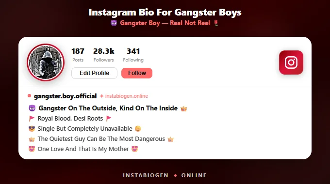 Instagram Bio For Gangster Boys